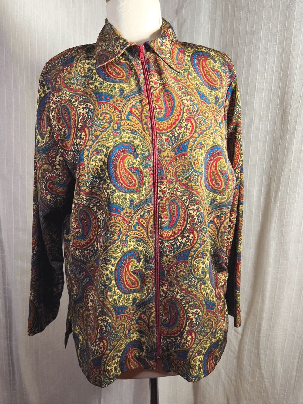 Bon Worth Jacket Size M/L Vintage 80's Dark Academia Paisley Jacket
